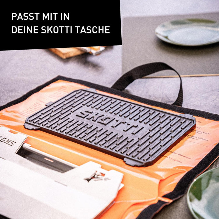 SKOTTI Kast, Gusseiserne Grillplatte für SKOTTI Grill, Plancha, Griddle, Sehr massives Material, für