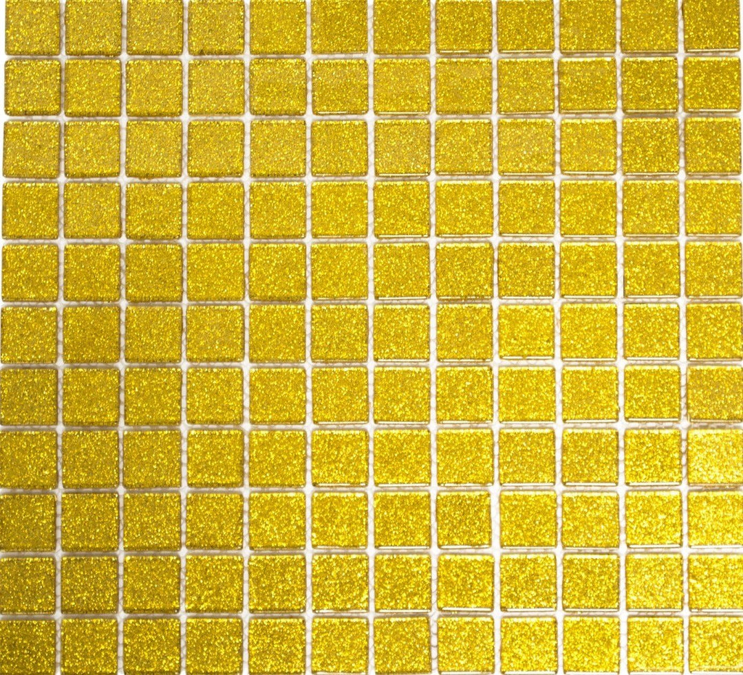 Mosaik Quadrat Crystal uni gold gehämmert Glasmosaik Transluzent Transparent 3D Fliesenspiegel, Mosa