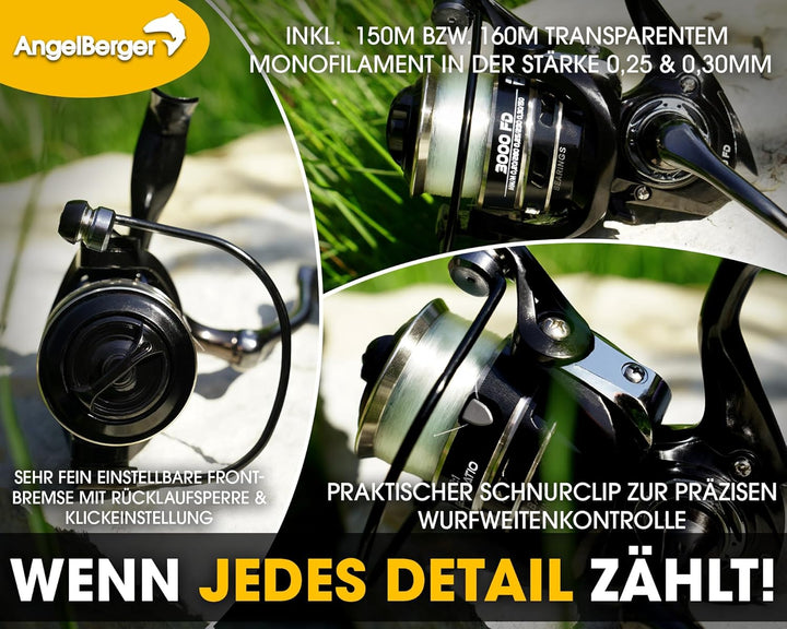 Angel-Berger Angelset Komplettset 2 Teleskopruten Rollen Rutentasche