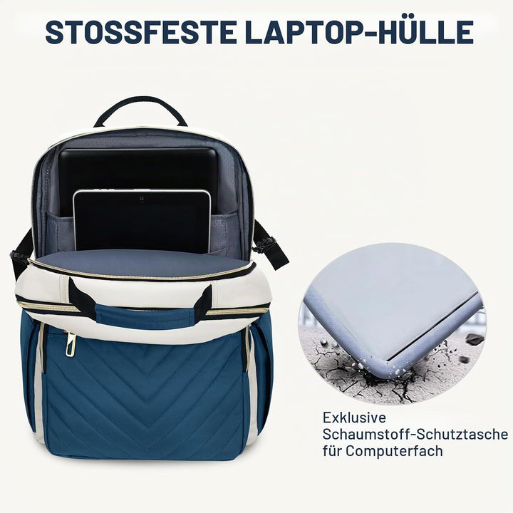VANKEAN Laptop-Rucksack für Damen, 17.3 inch Beige-haze-blau 17.3", Beige-haze-blau 17.3"