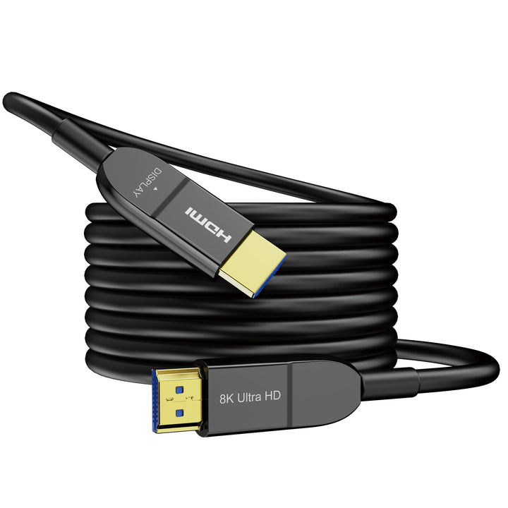 8K Glasfaser HDMI Kabel 15Meter, Langes aktives HDMI 2.1 Kabel 48Gbps Ultra High Speed 8K@60Hz 4K@12