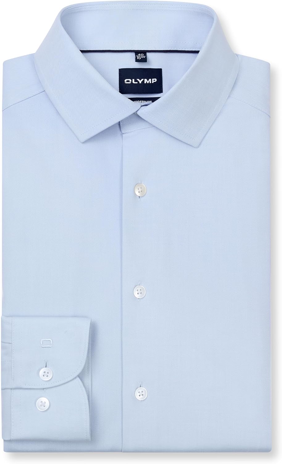 OLYMP Herren Oberhemd Langarm Luxor.24.Seven,Twill,modern fit,Global Kent 37 Bleu 11, 37 Bleu 11