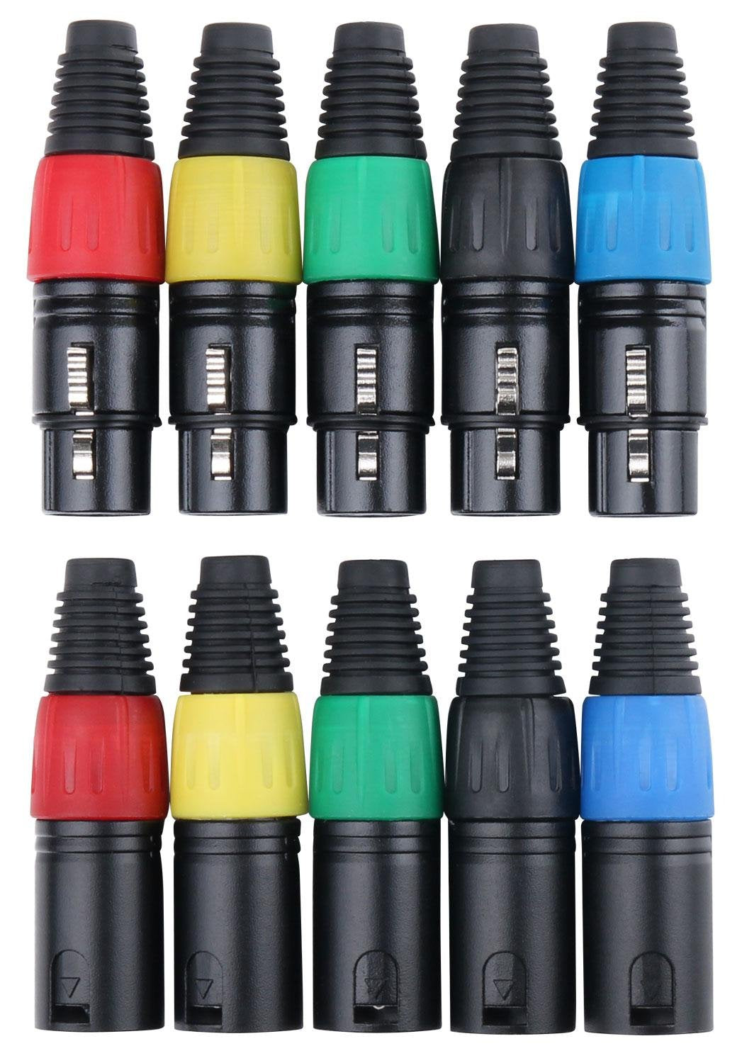 Pronomic Steckerset XLR-Male 5-Stück, XLR-Female 5-Stück (zur Kabelkonfektionierung, Montage, Hochwe
