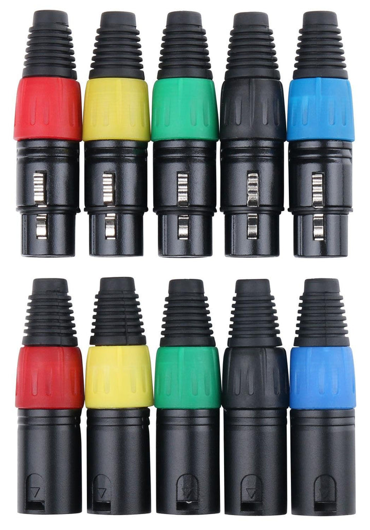 Pronomic Steckerset XLR-Male 5-Stück, XLR-Female 5-Stück (zur Kabelkonfektionierung, Montage, Hochwe