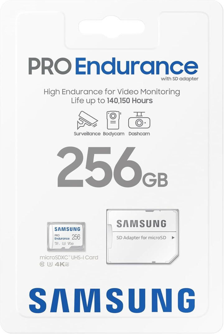 Samsung PRO Endurance microSD Speicherkarte (MB-MJ256KA/EU) 256 GB, UHS-I U3, Full HD & 4K UHD, 100