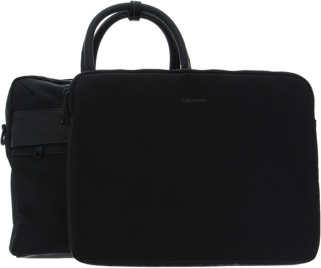 Calvin Klein Herren Remote Laptop Bag W/Sleeve Tasche, Ck Schwarz