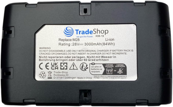 Hochleistungs Li-Ion Akku 28V 3000mAh für AEG/Milwaukee M28 M28B M28BX MC28V M28B M28BX MC28 MIlwauk