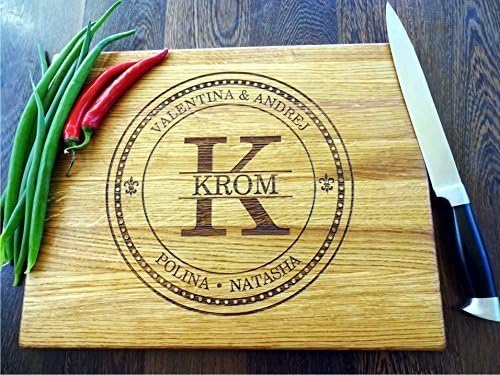Personalisiertes Schneidebrett mit Monogramm | Handgefertigt Schneidebrett | Frühstücksbrettchen mit