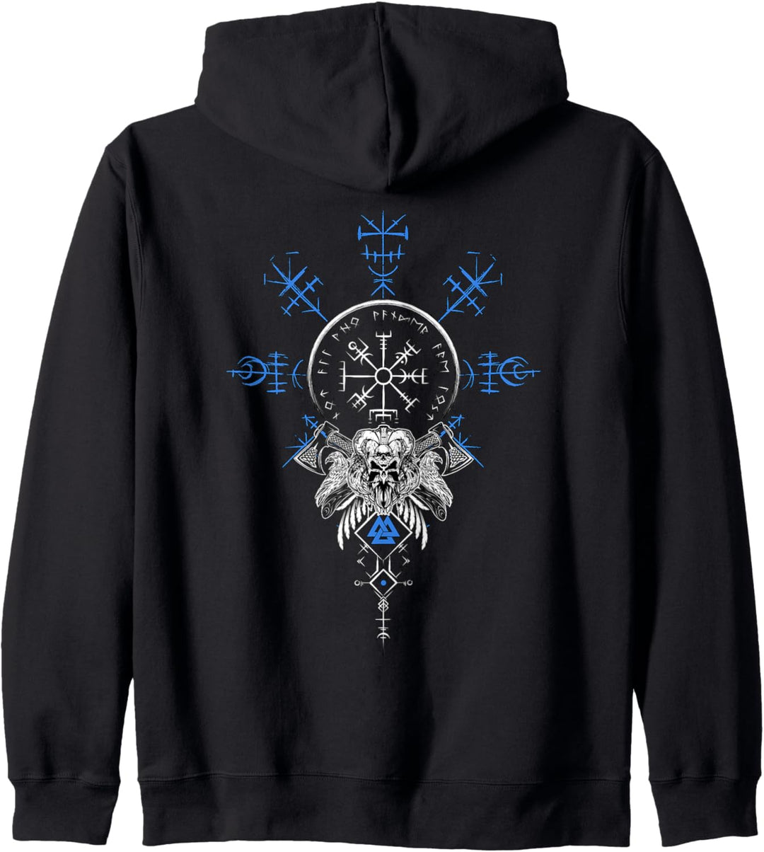 Klassisches Keltischer Vegvisir Kompass Wikinger Rückseite Kapuzenjacke
