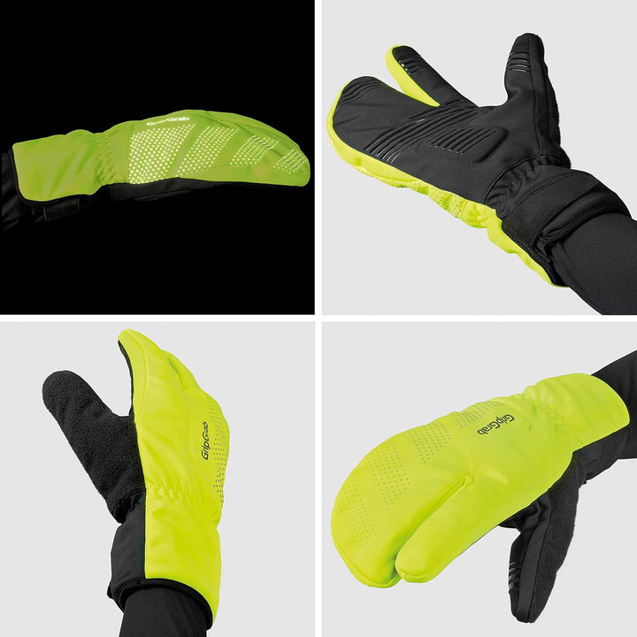 GripGrab Ride Winddichte Deep Winter 3-Finger Lobster Fahrradhandschuhe Warme Gel Gepolsterte Fahrra