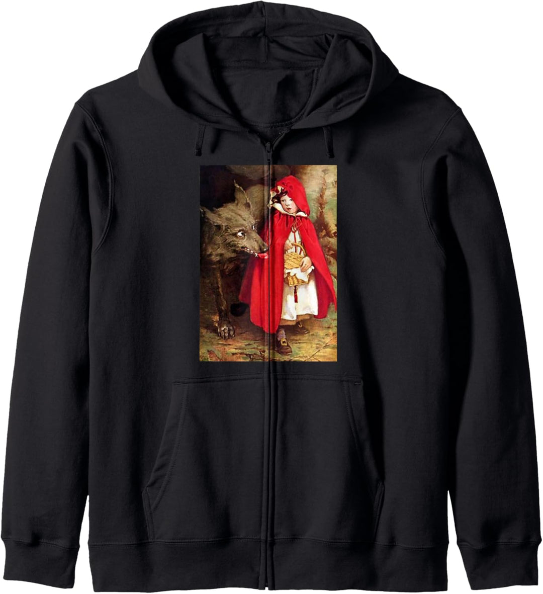 Vintage Märchen Bad Wolf und Rotkäppchen Kapuzenjacke