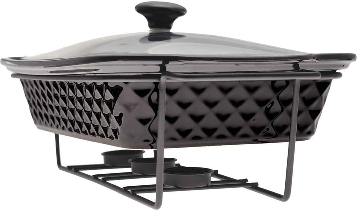 4BIG.fun Speisewärmer aus Keramik 2 L Chafing Dish Buffet-Set Keramik-Chafer Buffetwärmer Warmhalteb