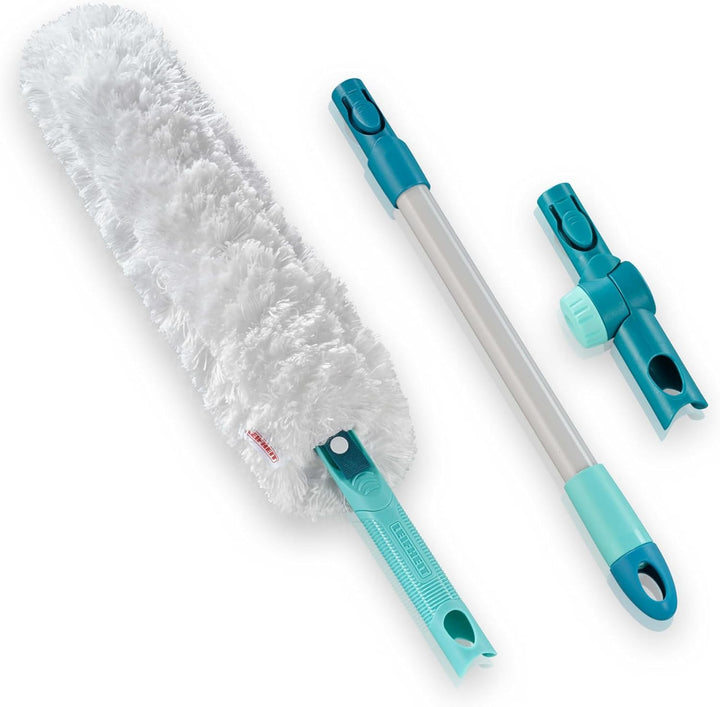 Leifheit SUPERDUSTER XL Pro Reach Set, Staubwedel lang ausziehbar durch 43 cm Langen Stiel, waschbar