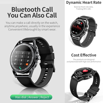 Smartwatch Herren mit Telefonfunktion, 2022 1,32" HD Voll Touchscreen Armbanduhr Herren Smartwatch m