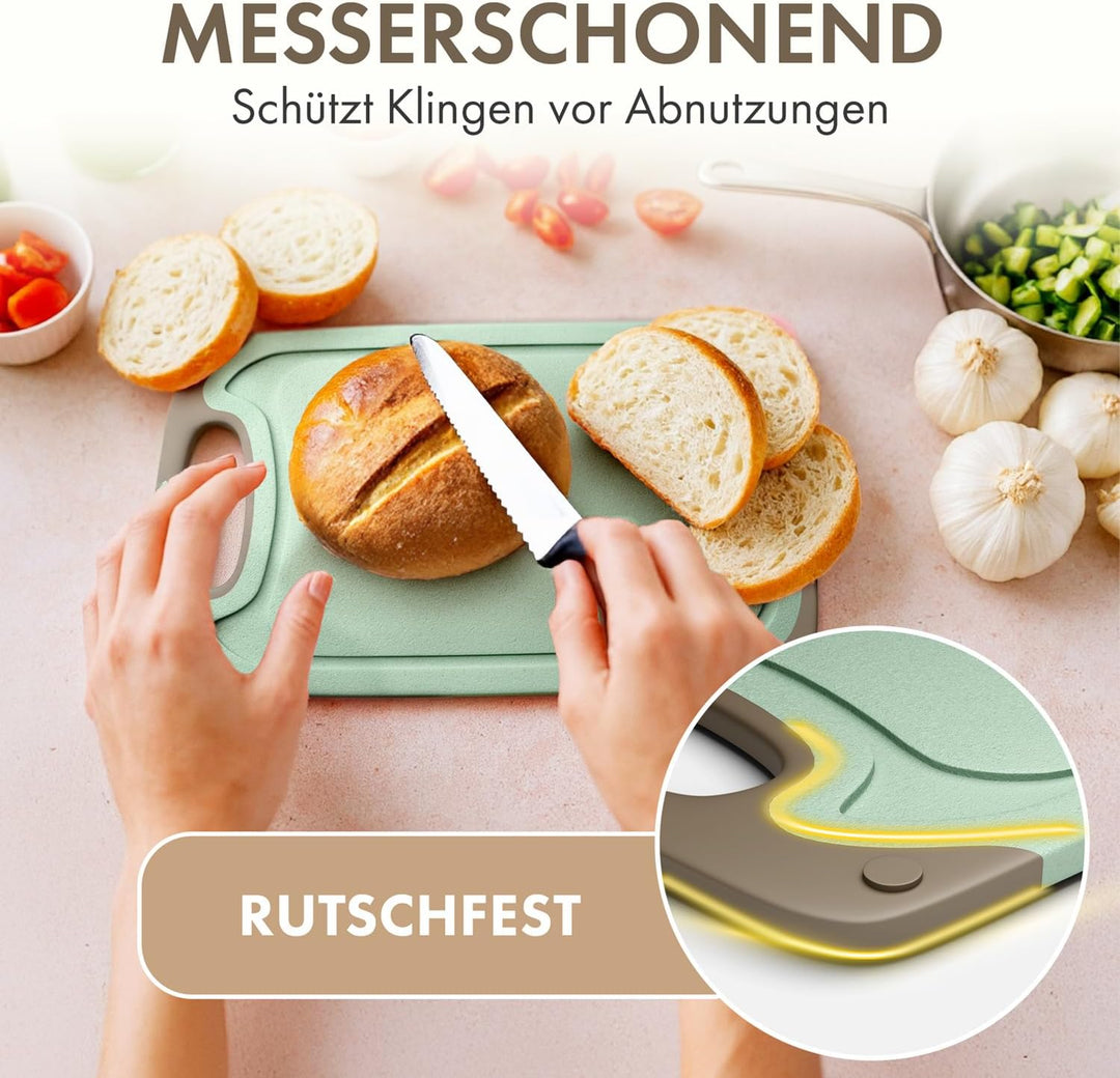Blumtal Frühstücksbrettchen Kunststoff 25x15 cm im 6er Set - Brettchen spülmaschinenfest - Frühstück