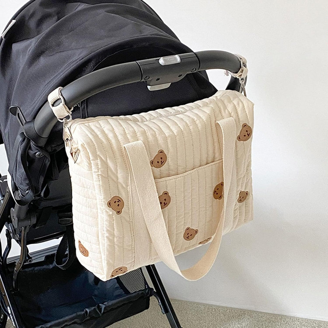 Baby Wickeltasche, Wickeltasche Tragetasche, Grosse Kapazität Baumwolle Wickeltasche für Kinderwagen