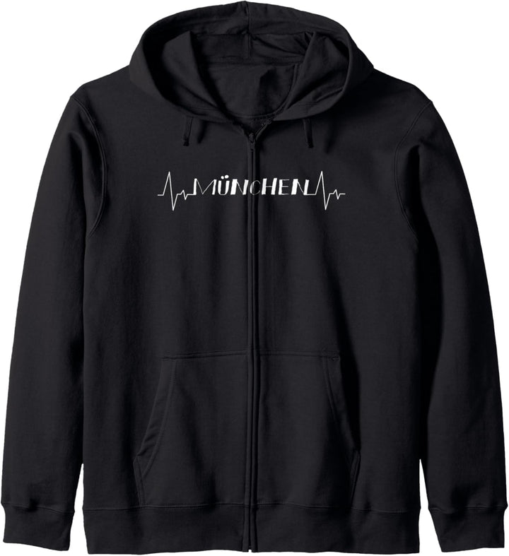 Münchener Herzschlag Puls Geschenk-Idee München Kapuzenjacke