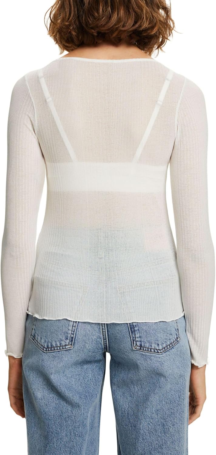 Esprit Damen 083ee1k311 T-Shirt L 110/Off White, L 110/Off White