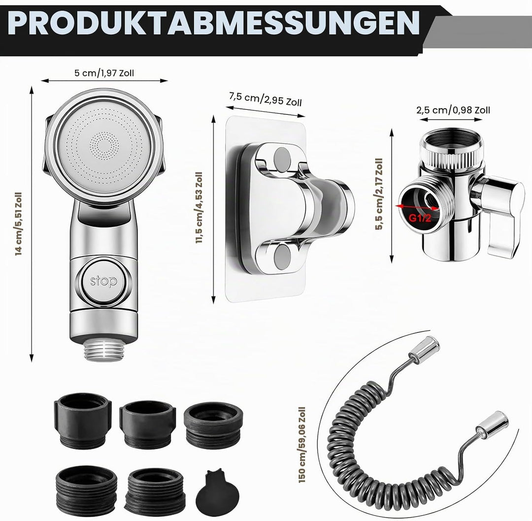 Handbrause für Waschbecken mit Schlauch 3m, Waschbeckenbrause mit Schlauch, Wasserhahnspender und Du
