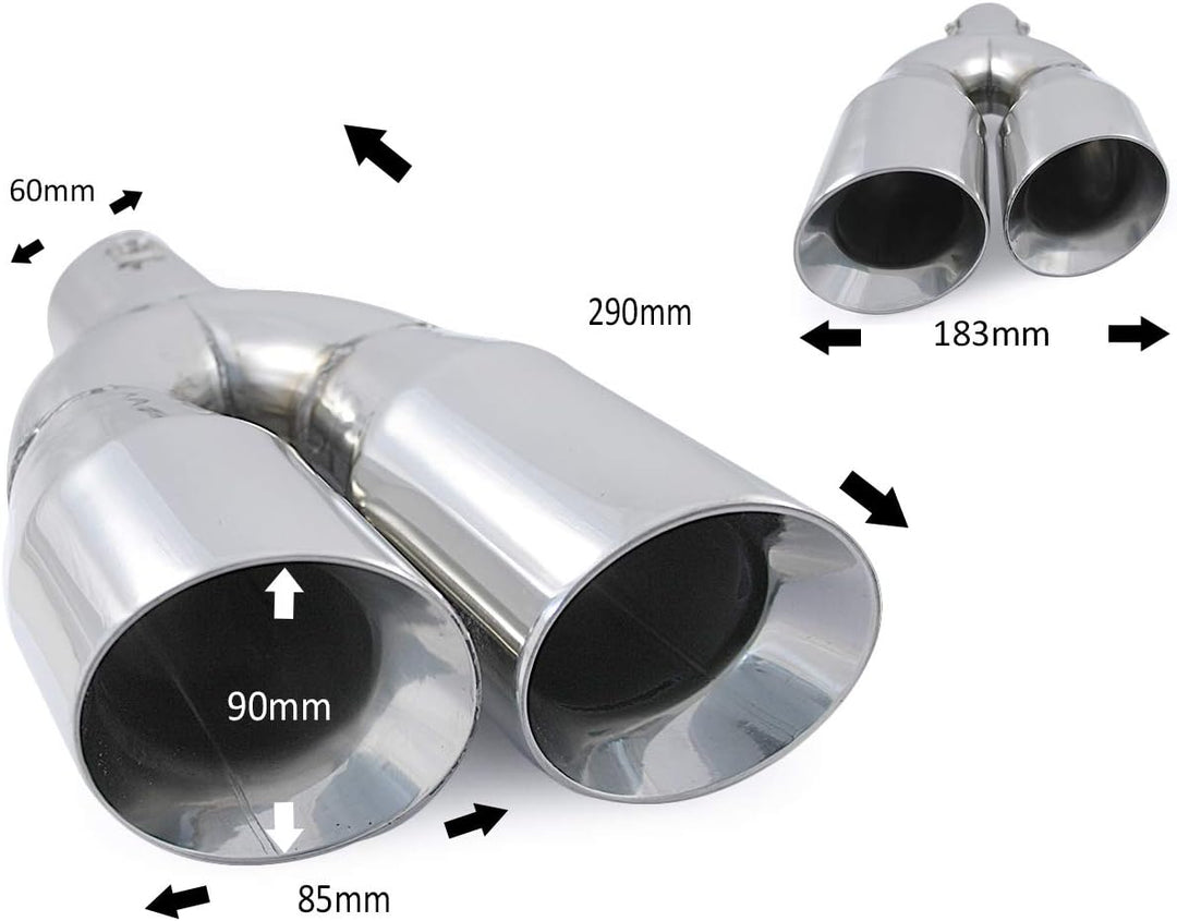 Doppel Auspuffblende Endrohr Endstuck Auspuff Blende Schalldampf Sportauspuff Universell Schalldampf