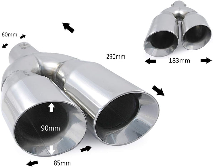 Doppel Auspuffblende Endrohr Endstuck Auspuff Blende Schalldampf Sportauspuff Universell Schalldampf