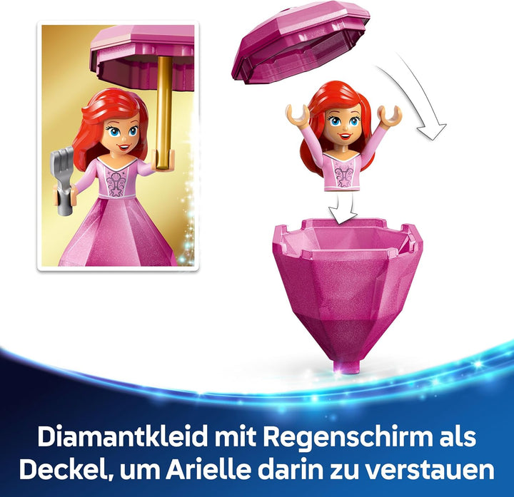 LEGO ǀ Disney Princess Arielle - Spielzeug mit Minifigur - Fabius Figur sowie Zubehör wie Diamant &