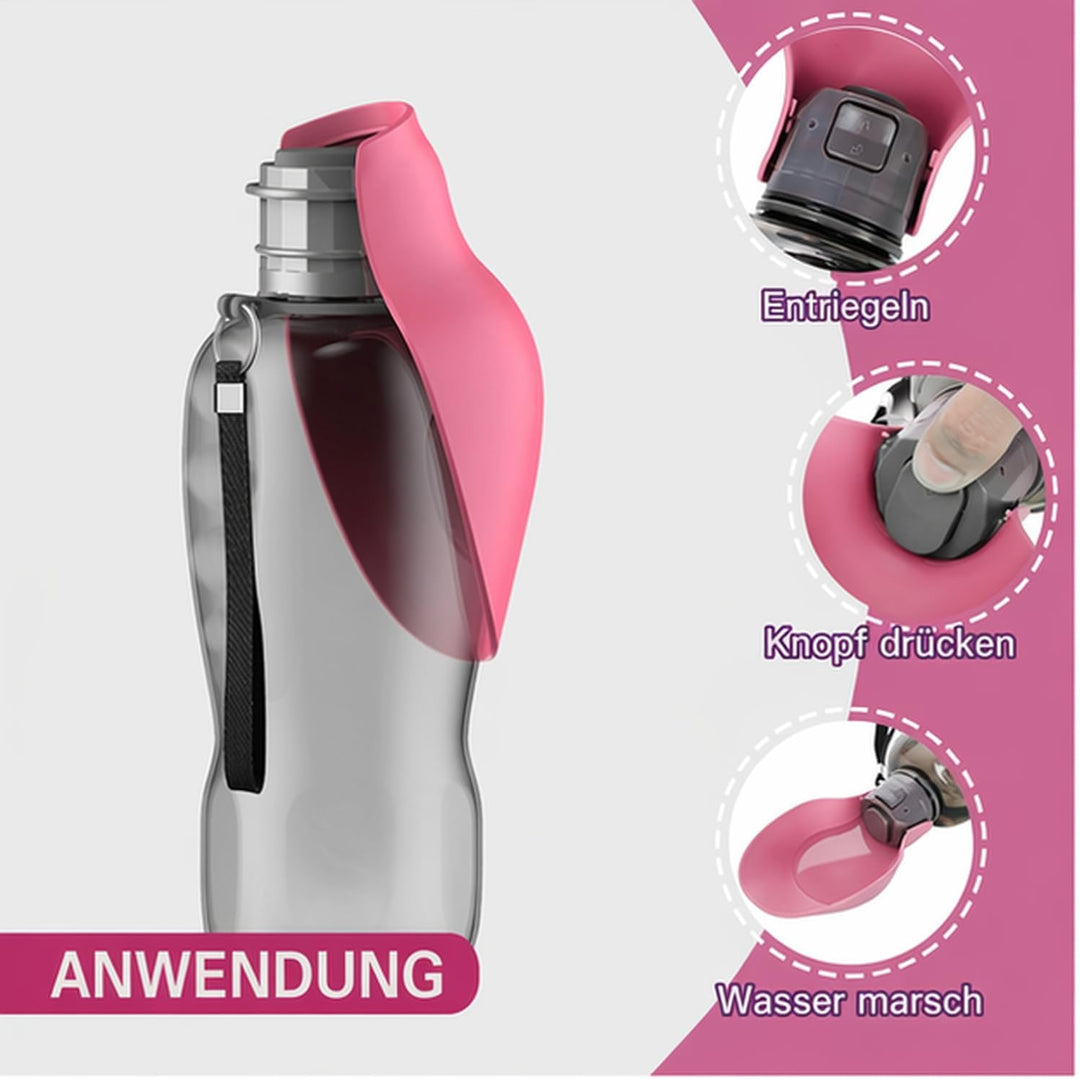 800ML Trinkflasche Hunde für Unterwegs, BPA Frei Wasserflasche Hunde Trinkflasche to Go für Spazierg