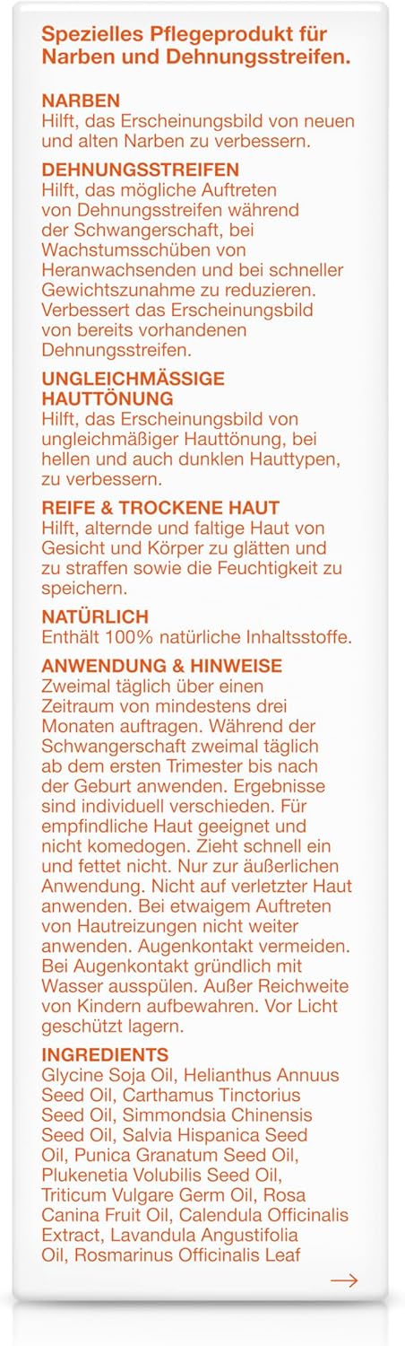 Bi-Oil Hautpflege Öl 100% natürlich | Schwangerschaftsöl mit 100 % natürlichen Inhaltsstoffen | Körp