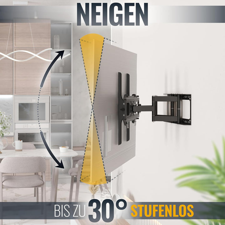 RICOO TV Wandhalterung Fernseher Schwenkbar Neigbar Flach für 30-65 Zoll, Universal TV Halterung S11
