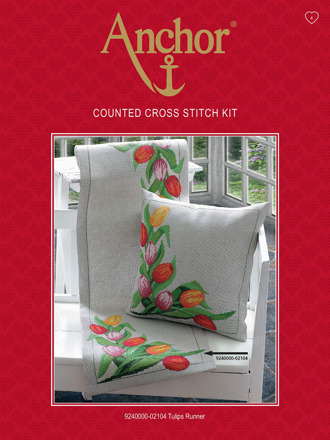 Anchor Kreuzstich-Set Tischläufer Santa/Schlitten, Zählmuster 9240000-02502 mehrfarbig 41x110cm Sant