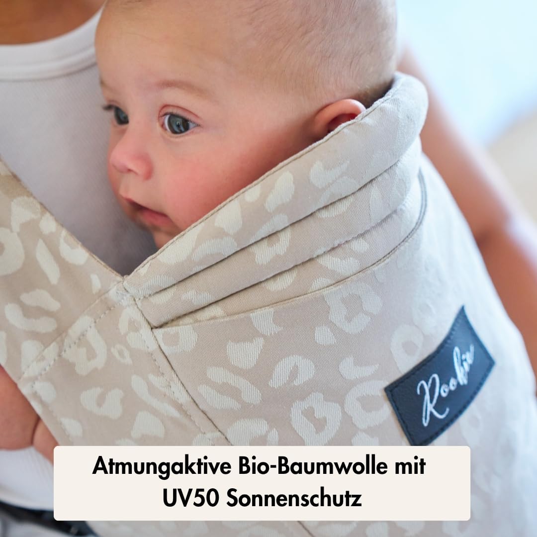 Rookie Babytrage ab Geburt - Ergonomisch, Bequem, Bio-Stoffe - Premium Elite Design - Baby Trage sch