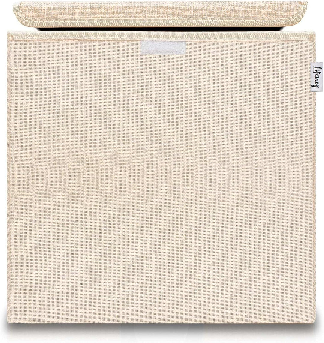 LIFENEY Aufbewahrungsbox mit Deckel im 3er Set Beige, Grau und Rosa I Dreierpack Spielzeugbox passen
