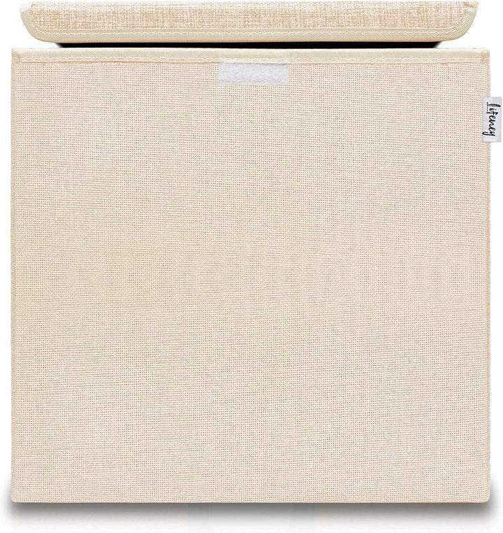 LIFENEY Aufbewahrungsbox mit Deckel im 3er Set Beige, Grau und Rosa I Dreierpack Spielzeugbox passen