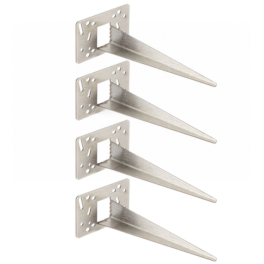 Novatool 4 x Gartenspies 10 x 6 x 18 cm Edelstahl Profi Erdspiesse für Lampen Bodenhülse Erdanker Ga