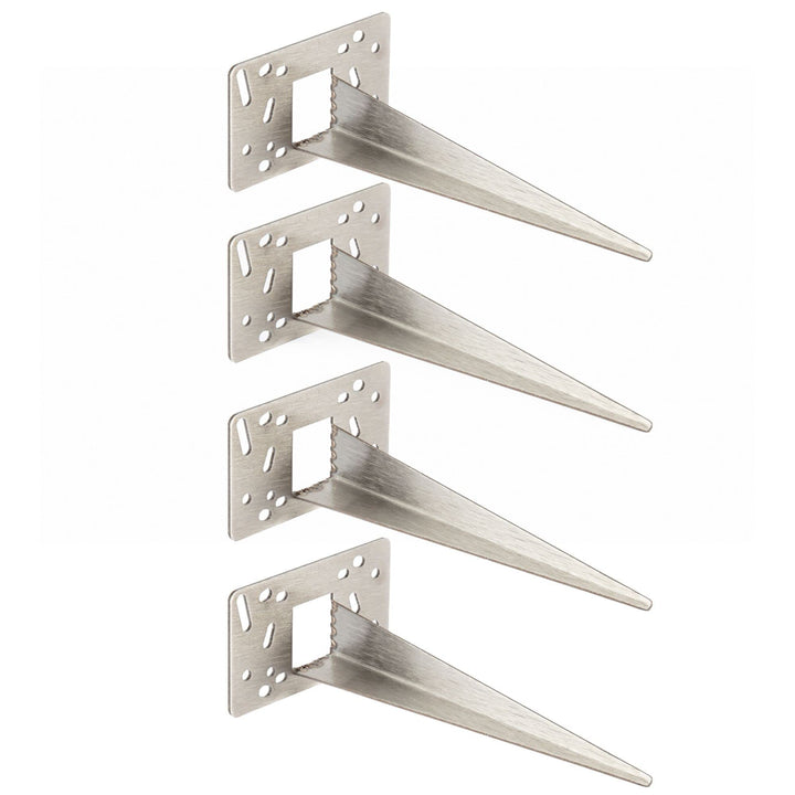 Novatool 4 x Gartenspies 10 x 6 x 18 cm Edelstahl Profi Erdspiesse für Lampen Bodenhülse Erdanker Ga