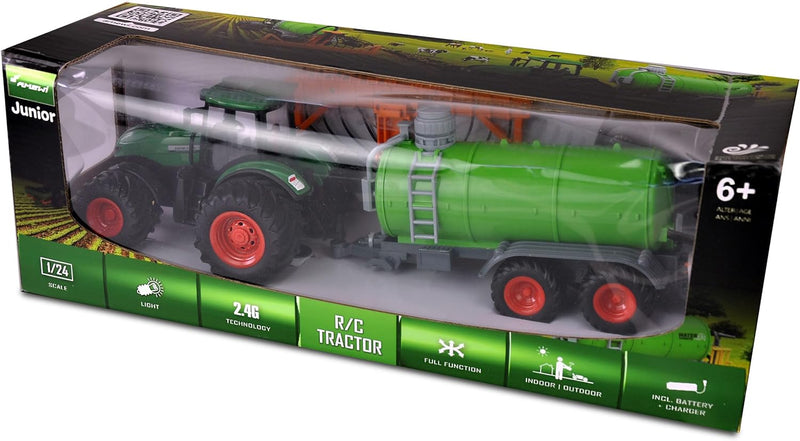 Amewi 22637 RC-Traktor mit Güllefass, Sound & Licht, 1:24 RTR grün