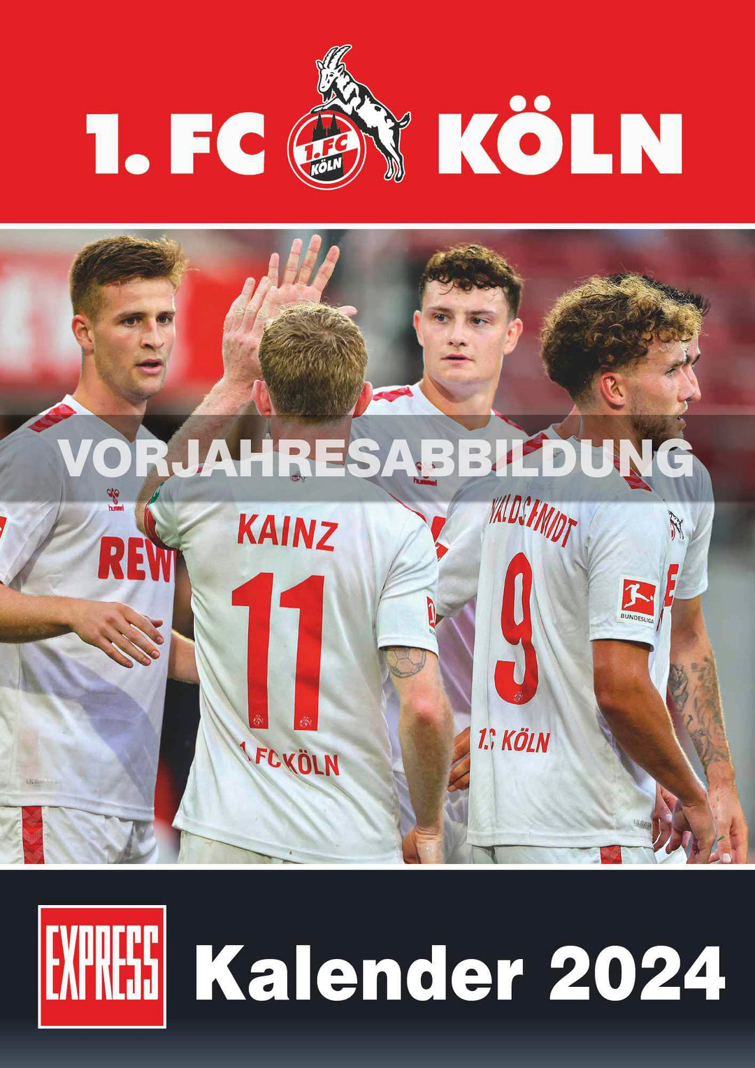 DUMONT - 1. FC Köln 2025 Fussball-Kalender, 29,7x42cm, Express-Fankalender mit Abbildungen der Spiel