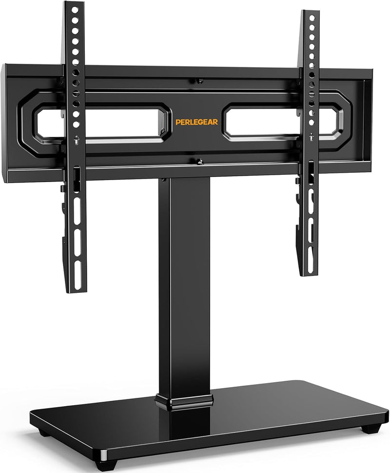 Perlegear TV Standfuss TV Ständer Schwenkbar für 32-60 Zoll Flach & Curved Fernseher bis zu 40 KG, T