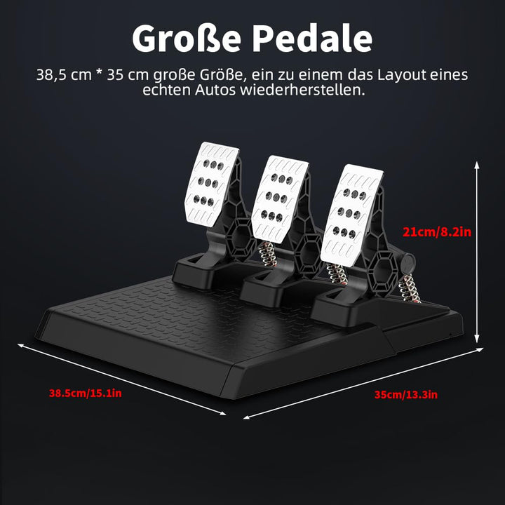 NBCP Gaming Lenkrad Pedale mit Hall-Effekt-Sensor,PC Gaming Lenkrad Pedal Set,Austauschbare Federn,V