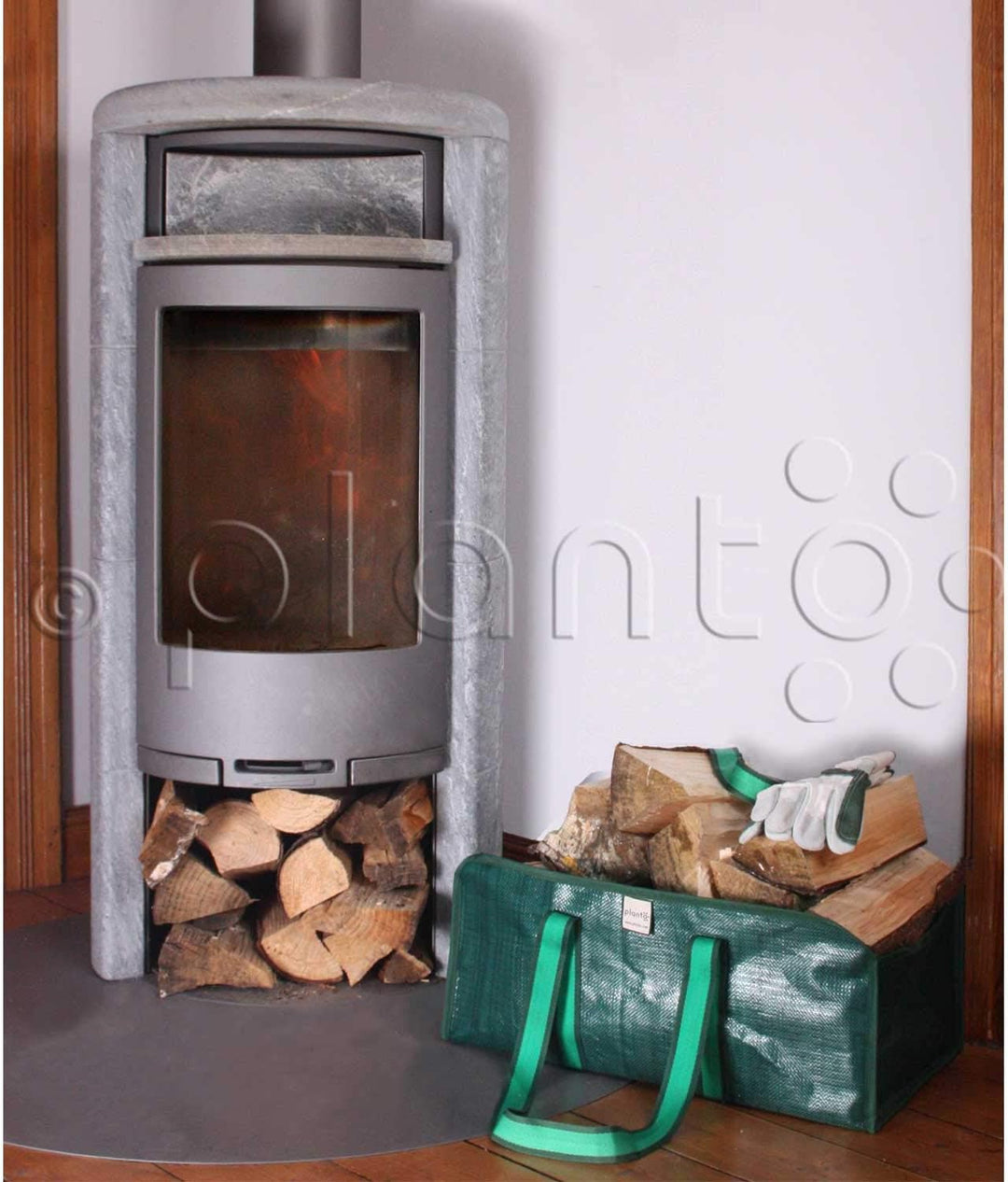 planto Kaminholztasche Selbststehende Tasche für Brennholz, Brennholztasche, Einkaufstasche, reissfe