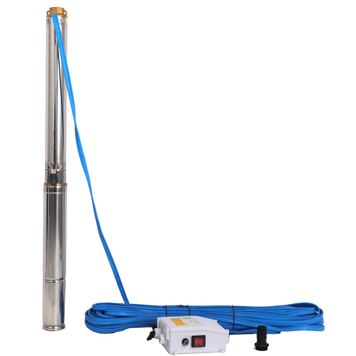 Edelstahl Tiefbrunnenpumpe Tauchpumpe 2.5 Zoll, 370W, 2800 L/H Garten/bewässerung oder Heimgebrauch