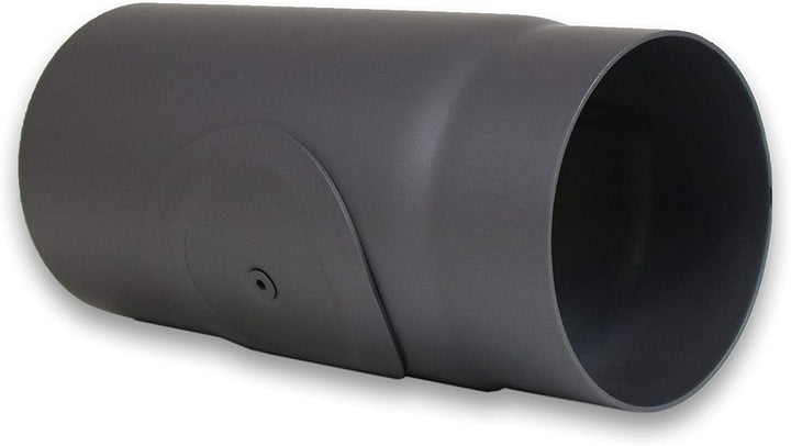 LANZZAS Ofenrohr 250 mm Verlängerung mit Tür - im Durchmesser Ø 120 mm - Farbe: gussgrau - Rauchrohr