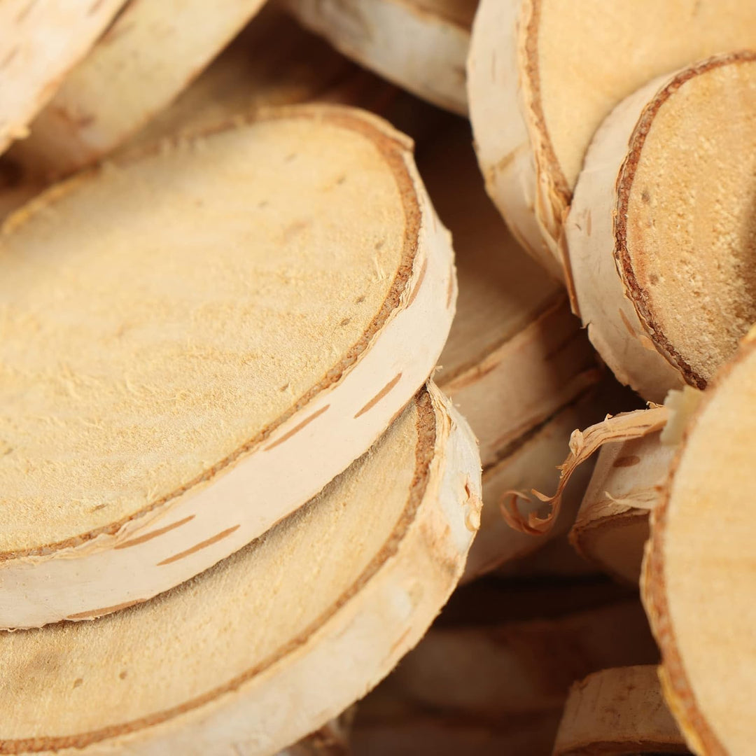 com-four® 1kg Streudeko, dekorative Holzscheiben zum Streuen - Holzchips aus natürlichem Holz mit Ri