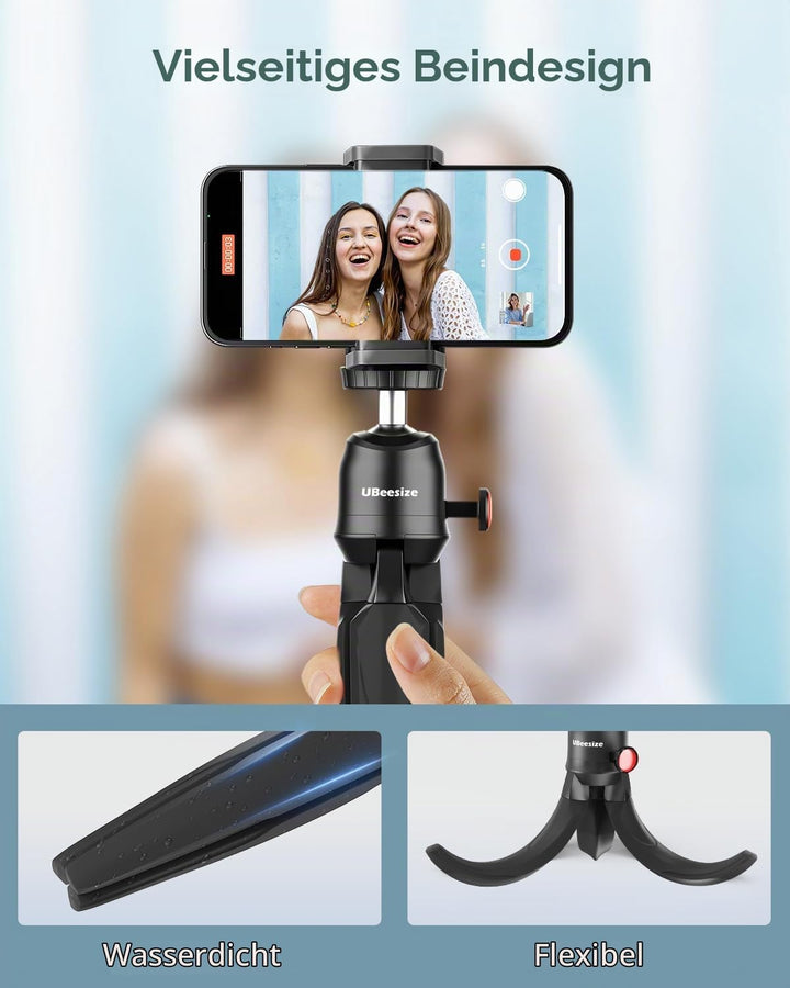 UBeesize Mini Stativ für Action Camera, RS-21 Tragbar Reise Vlog Stativ Ständer, Mini Selfie Stick S