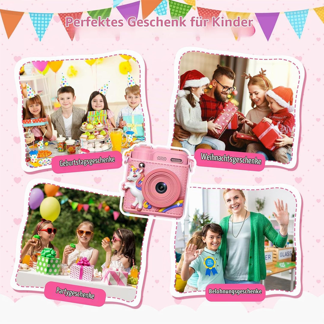 Gofunly Sofortbildkamera Kinder, 1080P HD Kinderkamera Sofortbildkamera mit 32GB Karte &amp; DruckerPapi