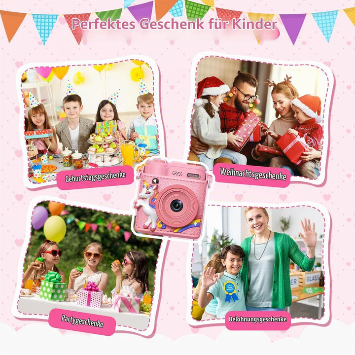 Gofunly Sofortbildkamera Kinder, 1080P HD Kinderkamera Sofortbildkamera mit 32GB Karte &amp; DruckerPapi