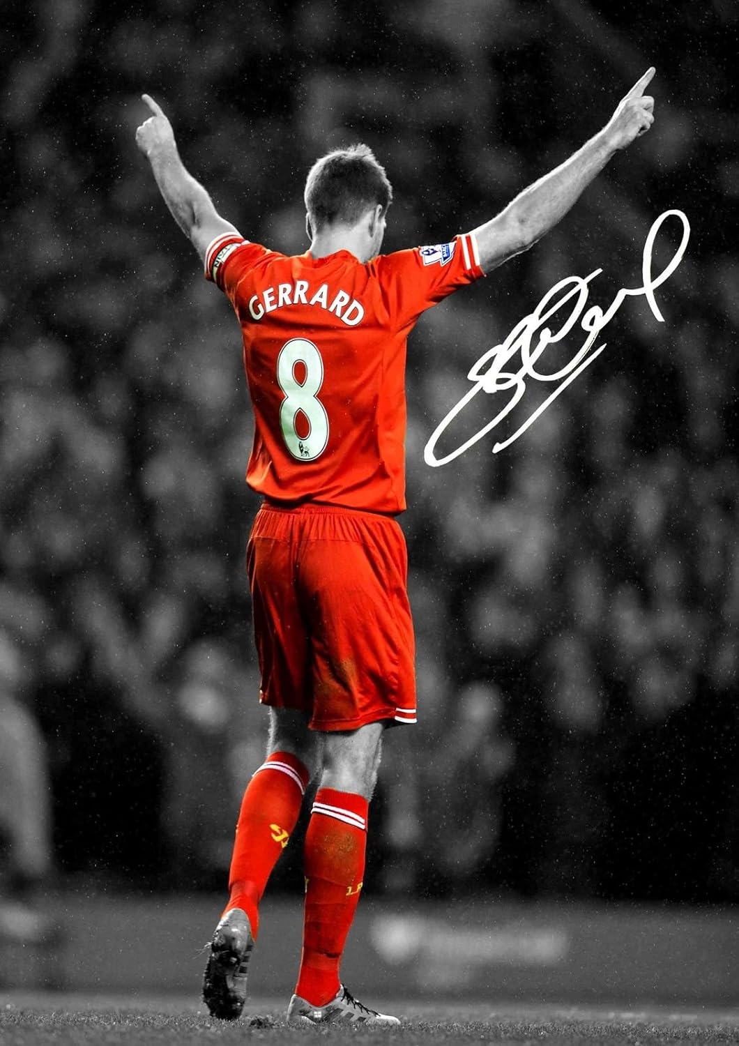 Unterzeichnet Steven Gerrard Liverpool Autogrammkarte Foto Bilderrahmen Geschenk