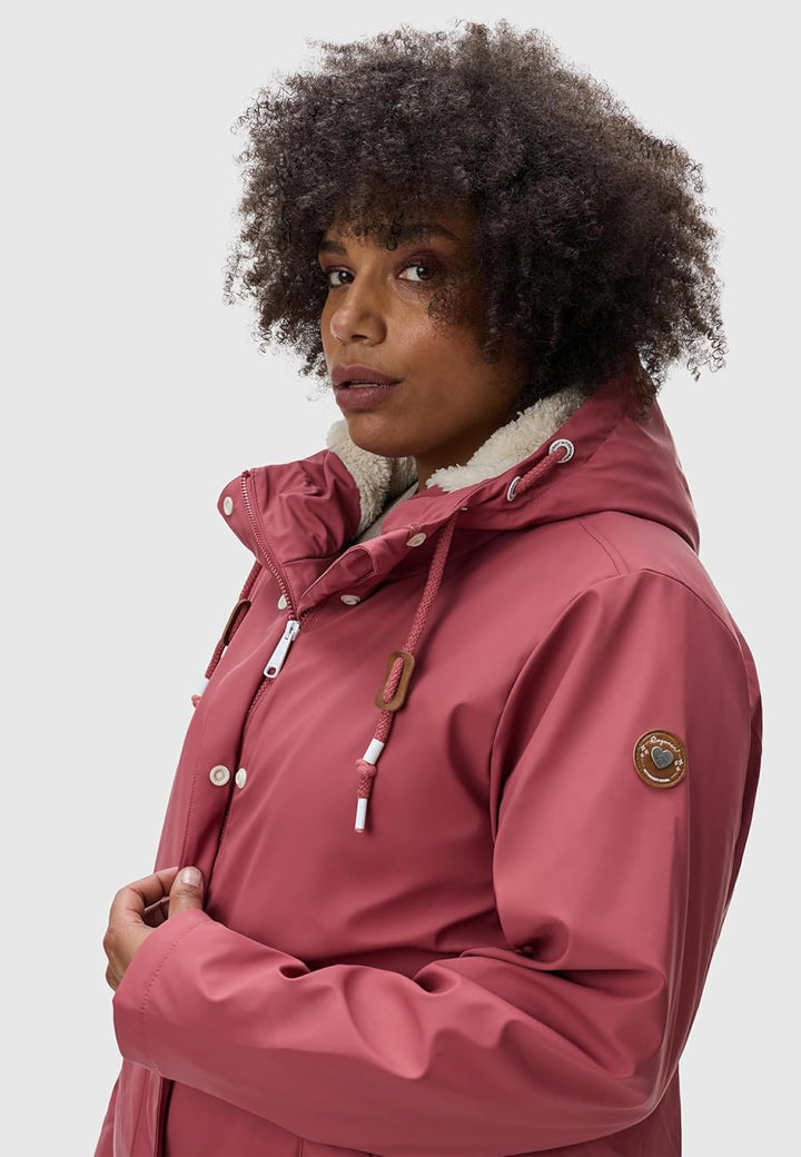 Ragwear Damen Winterjacke Kurze Regenjacke wasserdicht warm gefüttert mit Kapuze Marge XS-6XL XXL Ro