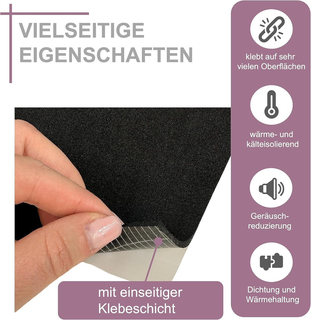 Moosgummiplatte 200mm x 300mm selbstklebend 3mm 5mm 8mm 10mm 12mm 15mm 20mm stark EPDM Zellkautschuk