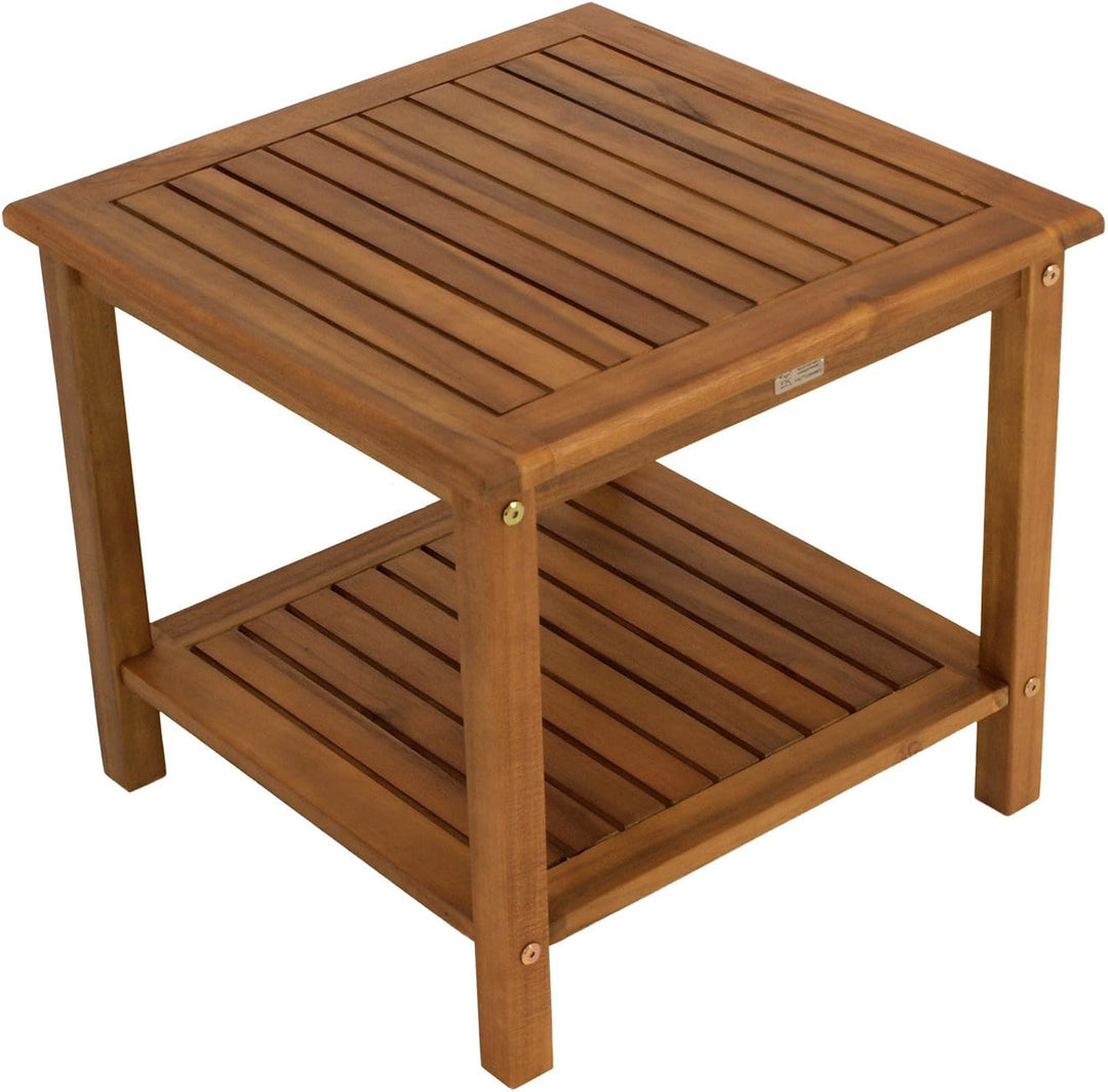 DEGAMO Beistelltisch Gartentisch St. Vincent aus Akazienholz, braun geölt, 50x50cm, FSC®-Zertifizier